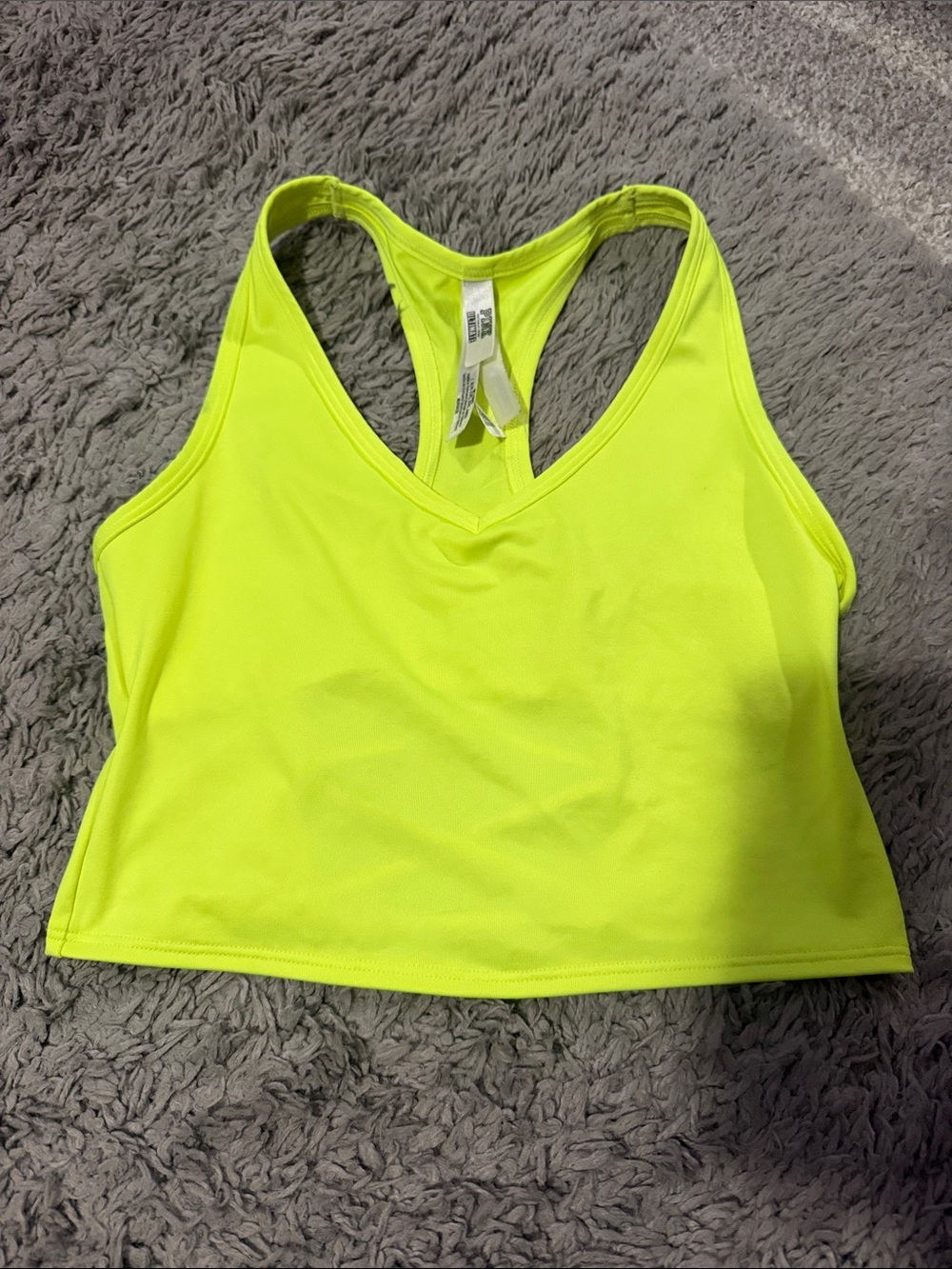 VS PINK Neon Yellow Green Tank Top Racerback